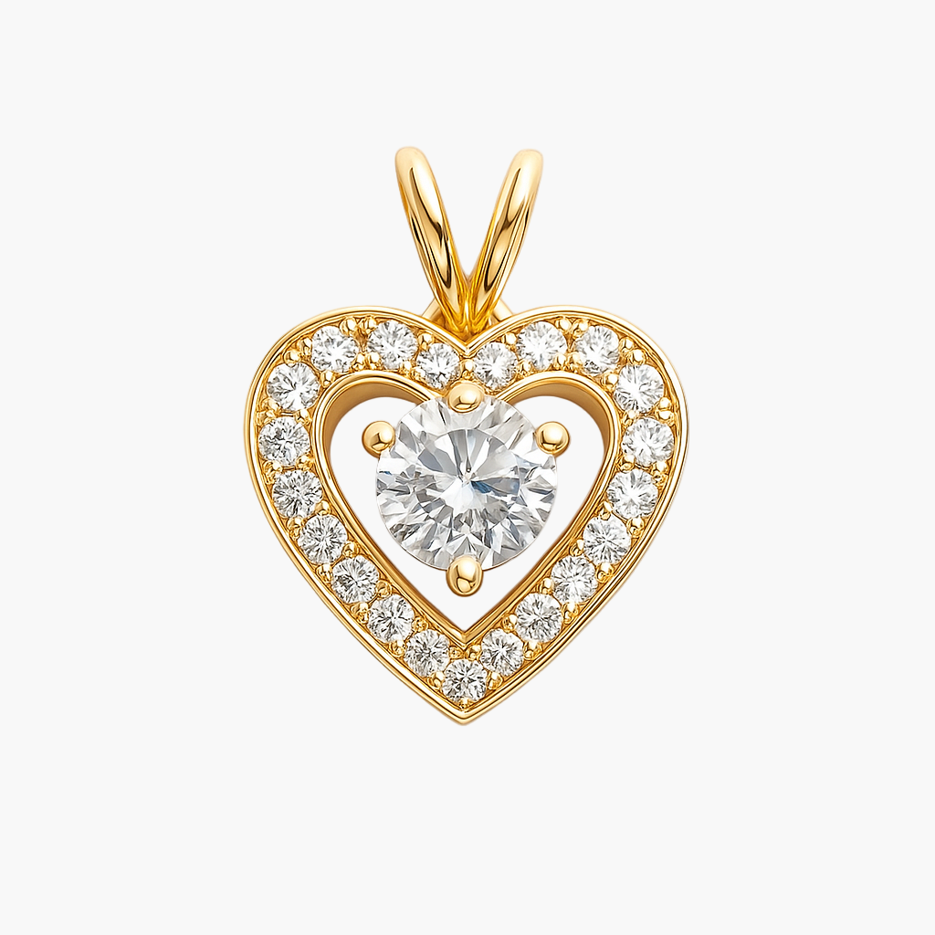 Heart Halo Diamond Pendant