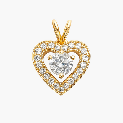 Heart Halo Diamond Pendant