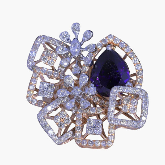 Amethyst Radiance Diamond Ring