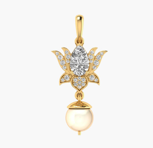 Crystal Lotus Diamond Pendant
