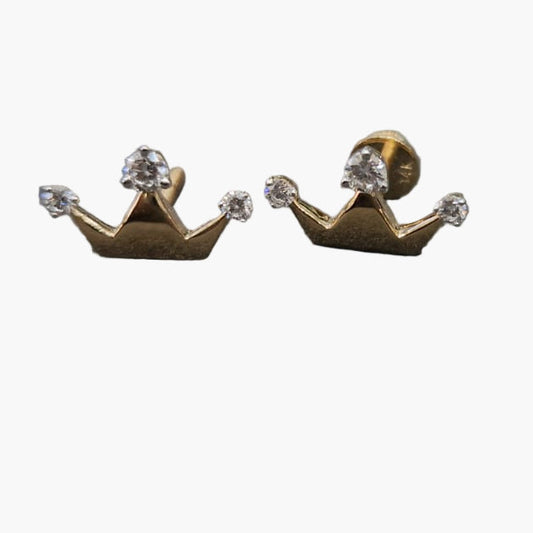 Crown Up Girl Diamond Earrings