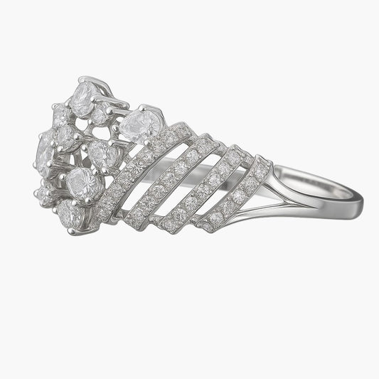 Cluttered Cluster Diamond Ring