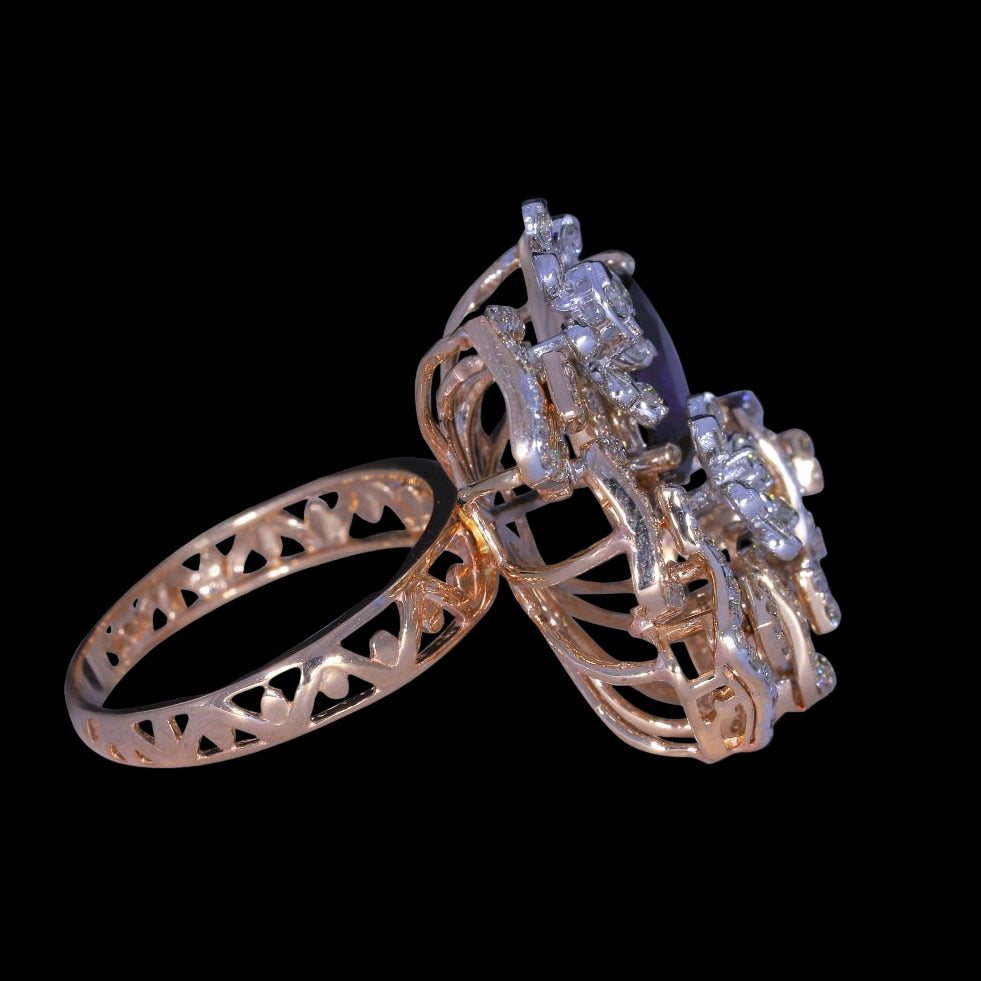 Amethyst Radiance Diamond Ring
