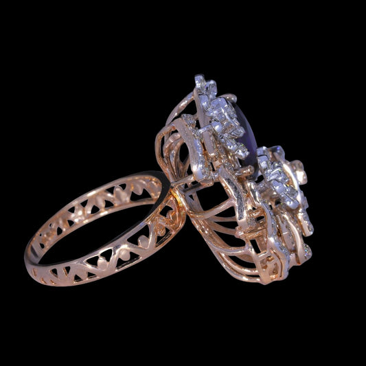 Amethyst Radiance Diamond Ring