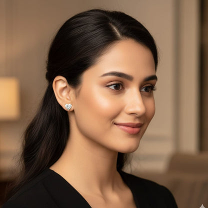 Heartfelt Cute Diamond Earrings