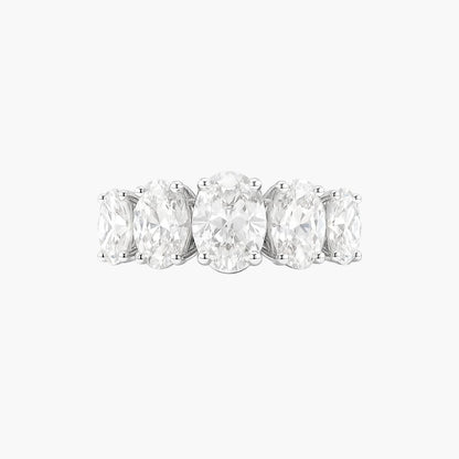 Solid Five Oval Diamond Ring